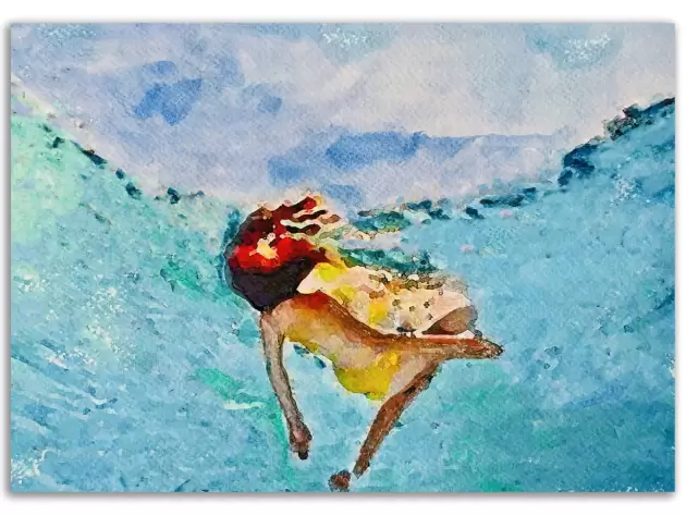 pool watercolor art print by Alexandra mCTavish